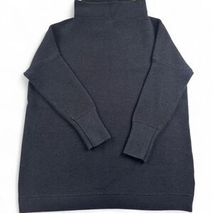 Free People Women’s L Black Turtleneck Sweater Ribbed Knit Minimalist